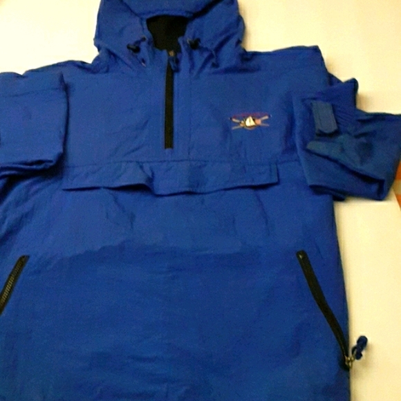 Cheyenne River Rain Jacket Hoodie Blue Nantucket Sailng Team Emblem Size Large - Picture 10 of 12